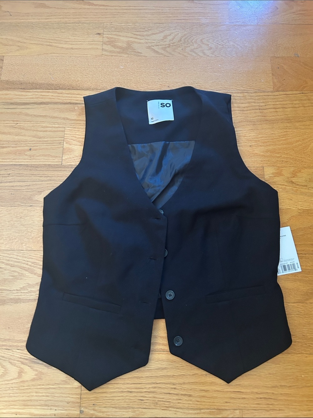 SO Black Button-Front Women’s Vest